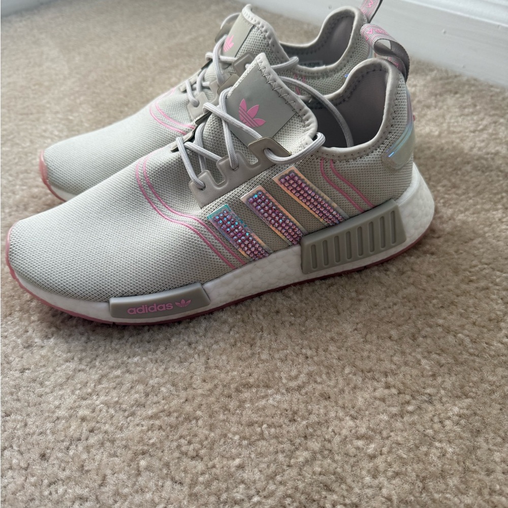Women’s Adidas Sneakers with Pink Crystals